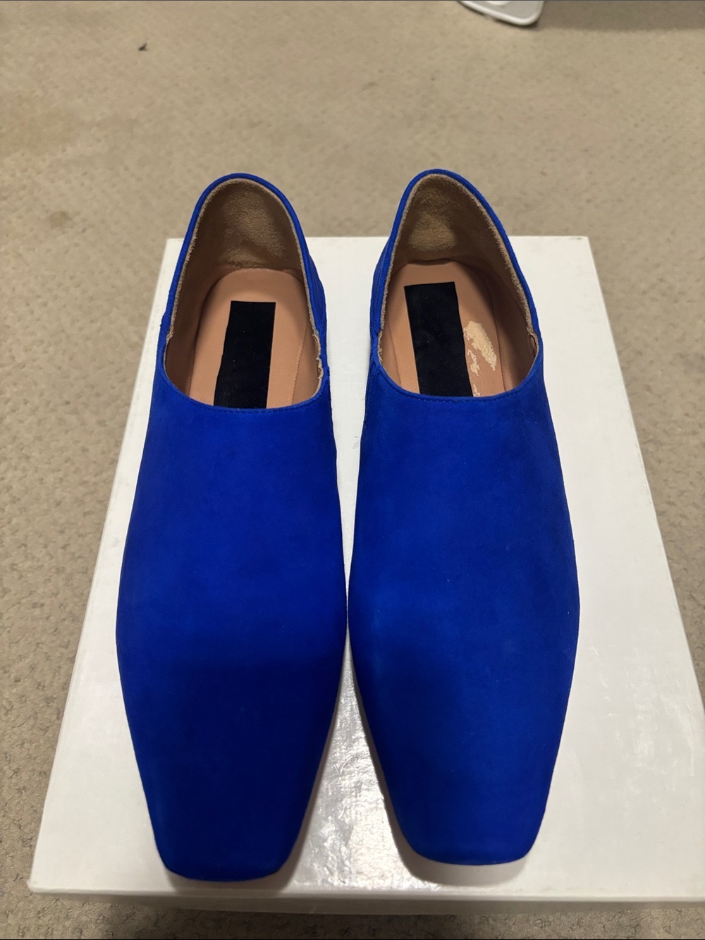 New Max & Co Women’s Royal Blue Suede Slip-On Shoes